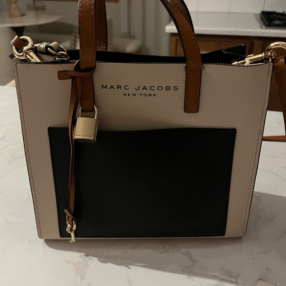 Marc Jacobs Black and Tan Satchel